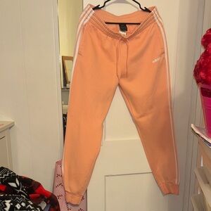 Adidas Kids Coral Joggers with White Stripes